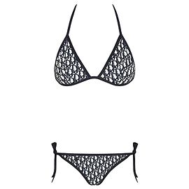 Christian Dior Monogram Bikini-Set Schwarz Monogramm