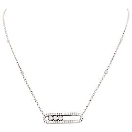 Messika Halskette, "Move Classique pavé", kleines Modell, Weißgold und Diamanten. Andere