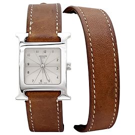 Montre Femme Hermès, "Heure H", acier, petit modèle.  Autre