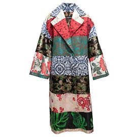 Multicolor Dolce & Gabbana Spring/Summer 2021 Patchwork Jacquard Coat Size US M Multiple colors