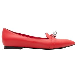 Hermès Bailarinas de punta fina con cierre Hermes Rojas Talla 37 Roja