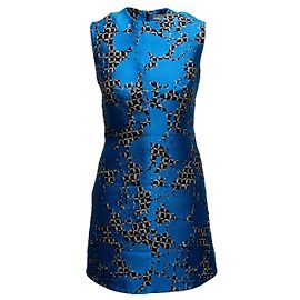 Vestido de jacquard con estampado abstracto azul y multicolor Balenciaga Talla FR 38 Azul
