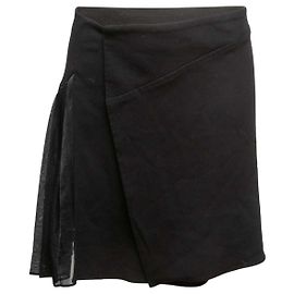 Black Balenciaga Pleat-Accented Mini Skirt Size FR 38 Black