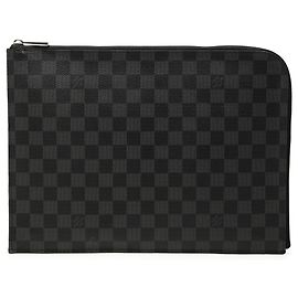 Black Louis Vuitton Damier Graphite Pochette Jour GM Clutch Bag Black