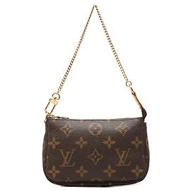 Louis Vuitton Monogram Mini Pochette Accessoires Handtasche Braun Braun