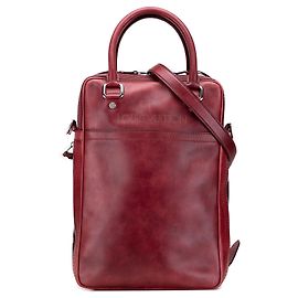 Sac Porte Document Vertical Satchel Louis Vuitton Bequia en Cuir Rouge Rouge