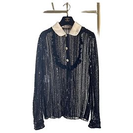 Miu Miu Black Silk Sheer Top Other