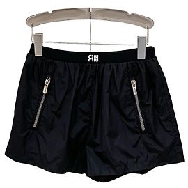 Shorts Miu Miu Bordados com Flores Azul Outro