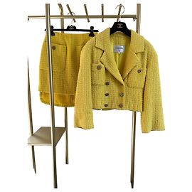 Chanel 22S Tweed Skirt Yellow Other
