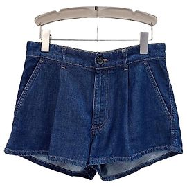 Shorts Miu Miu de denim azul con estampado de logo Otro