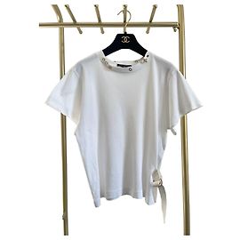 Louis Vuitton Weißes Baumwoll Oberteil mit Cutout Ausschnitt XS Andere