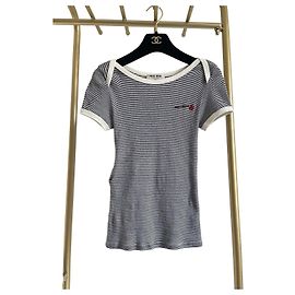 Top Miu Miu a righe a maniche corte in viscosa Multicolor XS Altro