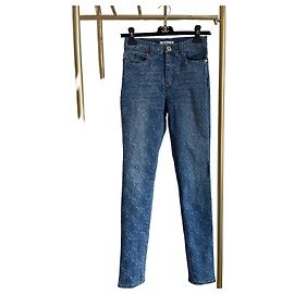 Jeans Chanel Azul em Denim com Padrão Acolchoado Floco de Neve Outro