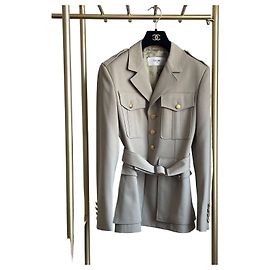 Trench coat de algodão bege Céline com botões dourados Outro