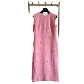 Vestido rosa Miu Miu com adornos de strass Outro