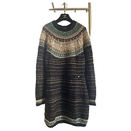 Chanel Kleid aus Wolle mit ägyptischem Print Größe 38 Andere