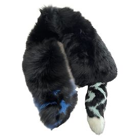 Fendi Fox Fur Scarf Black Other