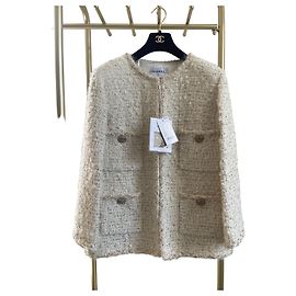 Giacca Chanel Egypt Collection in Tweed Bianca e Oro Altro