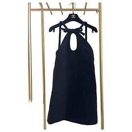 Miu Miu Schwarzes Halterkleid aus Viskose mit Schleife Andere