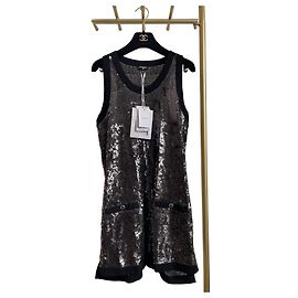 Chanel 22S Black Sequined Sleeveless Dress Other
