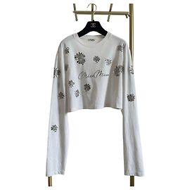 Haut à manches longues Miu Miu Blanc à Paillettes Florales Autre