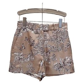 Shorts Dior Khaki de Algodón con Bordados Florales Otro