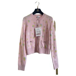CHANEL 24P Cardigan en cachemire brodé rose Autre