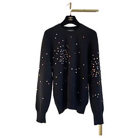 Malha Chanel de lã preta com missangas multicoloridas Outro