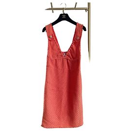 Chanel Orange Viscose Crochet Style Strap Dress Other
