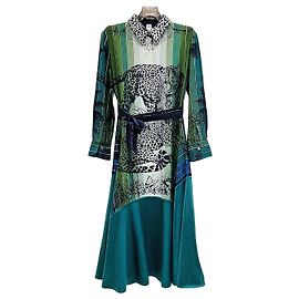 Hermès Silk Leopard Print Dress Multicolored Other