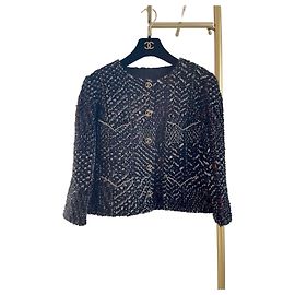 Chaqueta Chanel 23B de tweed multicolor negro Otro