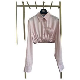 Camisa cropped Prada de seda rosa Otro