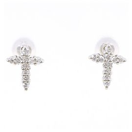 Autre Marque PT900 Platinum Stud Earrings with Diamonds Other