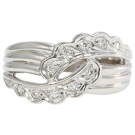 Autre Marque Bague alliance en platine et diamants Autre