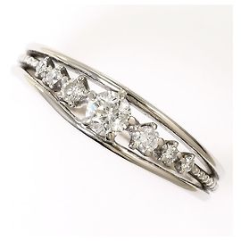 Autre Marque Anel aliança de platina e diamantes Outro