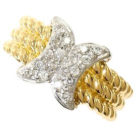 Autre Marque Anel aliança em platina PT900 e ouro amarelo 18K com diamante Dourado Outro