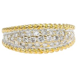 Autre Marque Anello a fascia in oro 18K con diamante D'oro