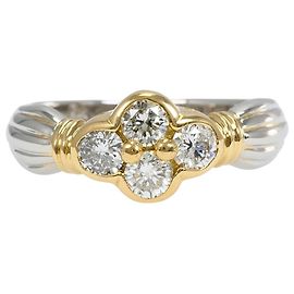 Autre Marque Ehering aus Platin und Gelbgold mit Diamant Golden Andere