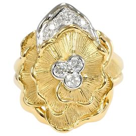 Autre Marque Anel aliança em ouro amarelo 18K e platina com diamante Dourado Outro