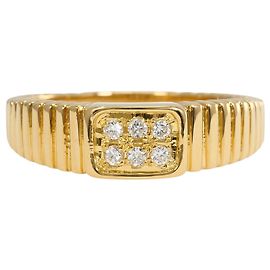 Autre Marque Anillo banda de oro amarillo 18K con diamante Dorado