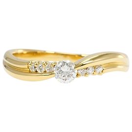 Autre Marque Ringband aus 18K Gelbgold mit Diamant Golden