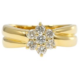 Autre Marque Anello fede in oro giallo 18K e diamanti D'oro