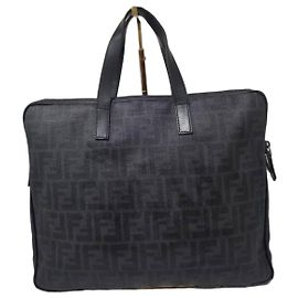 Fendi Zucca Sac Porte-documents Noir Gris Noir Gris
