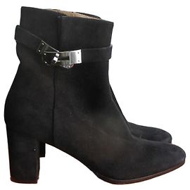 Hermès Saint Germain Stivaletti in camoscio nero Nero