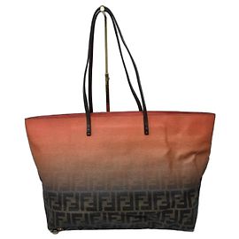 Sac Cabas Fendi Zucca FF Orange et Marron Marron Noir Orange