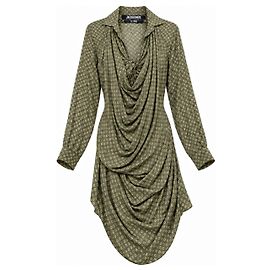 Jacquemus Vestido Drapeado Estampado Le Souk Verde