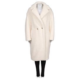 Manteau Teddy Max Mara blanc coupe droite L d'occasion Autre