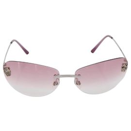Chanel Camélia Óculos de sol de metal rosa Rosa