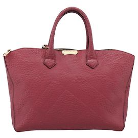 Burberry Clifton Convertible Heritage Grained Leather Medium Rouge