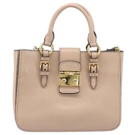 Miu Miu Madras Convertible Lock Leather Medium Pink
